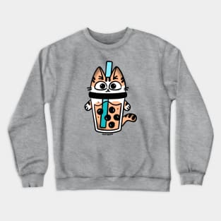 Tiger Boba Cat Tea Crewneck Sweatshirt